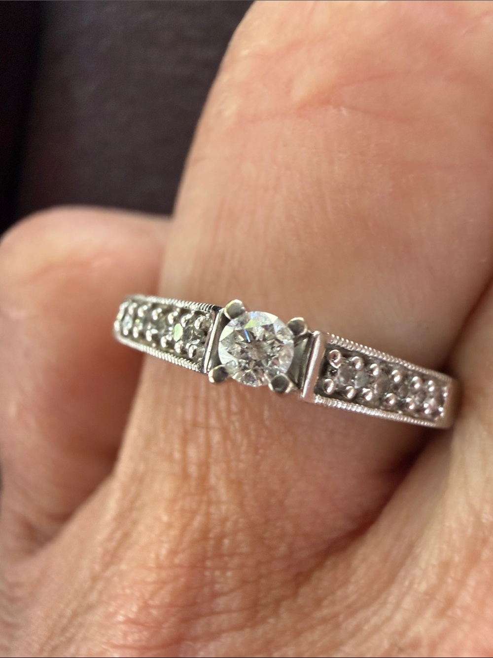 Diamond Ring 10 karat Gold Size 7 Vintage